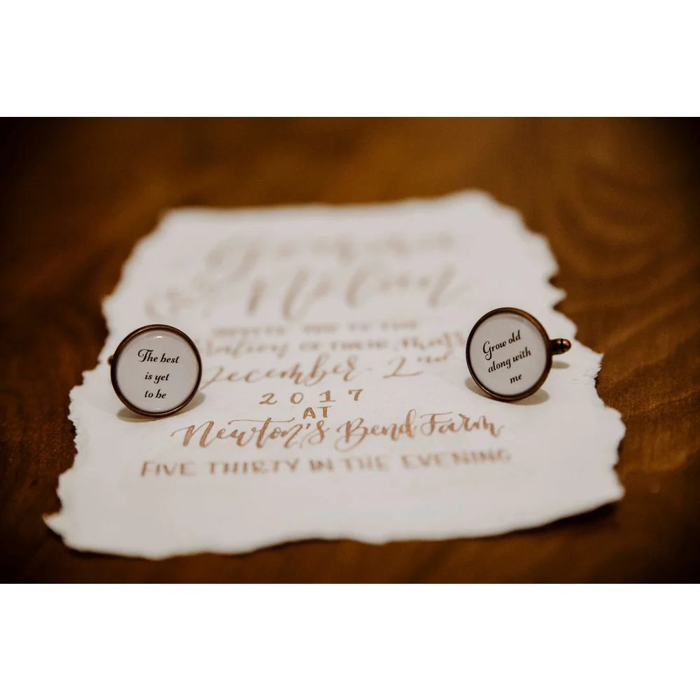 Gift for Groom, Wedding Cufflinks, Grow Old with Me The Best is Yet to Be